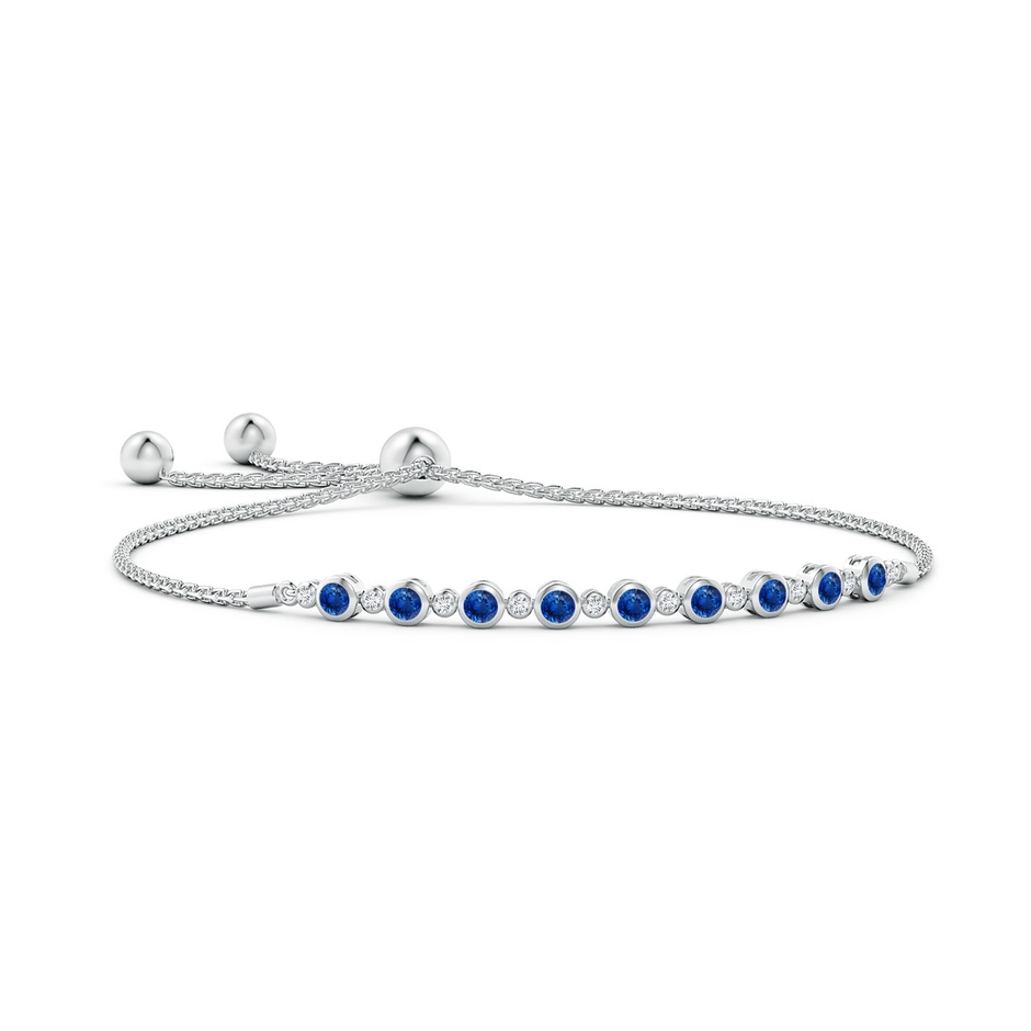 2.9mm AAA Alternate Bezel-Set Sapphire and Diamond Bolo Bracelet in White Gold 