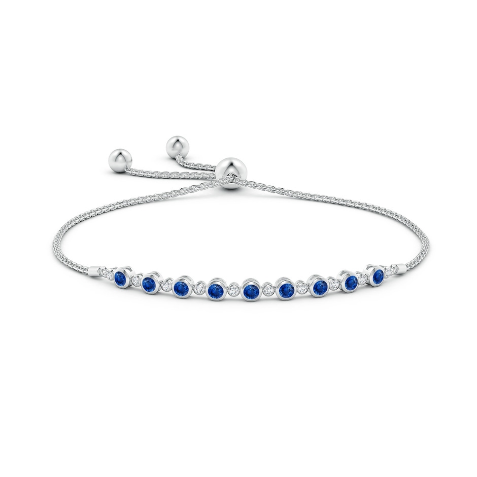 2.9mm AAA Alternate Bezel-Set Sapphire and Diamond Bolo Bracelet in White Gold side-1