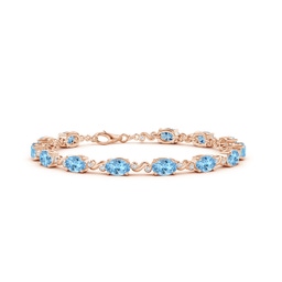 Fashion Rose Gold Aquamarine Bracelets