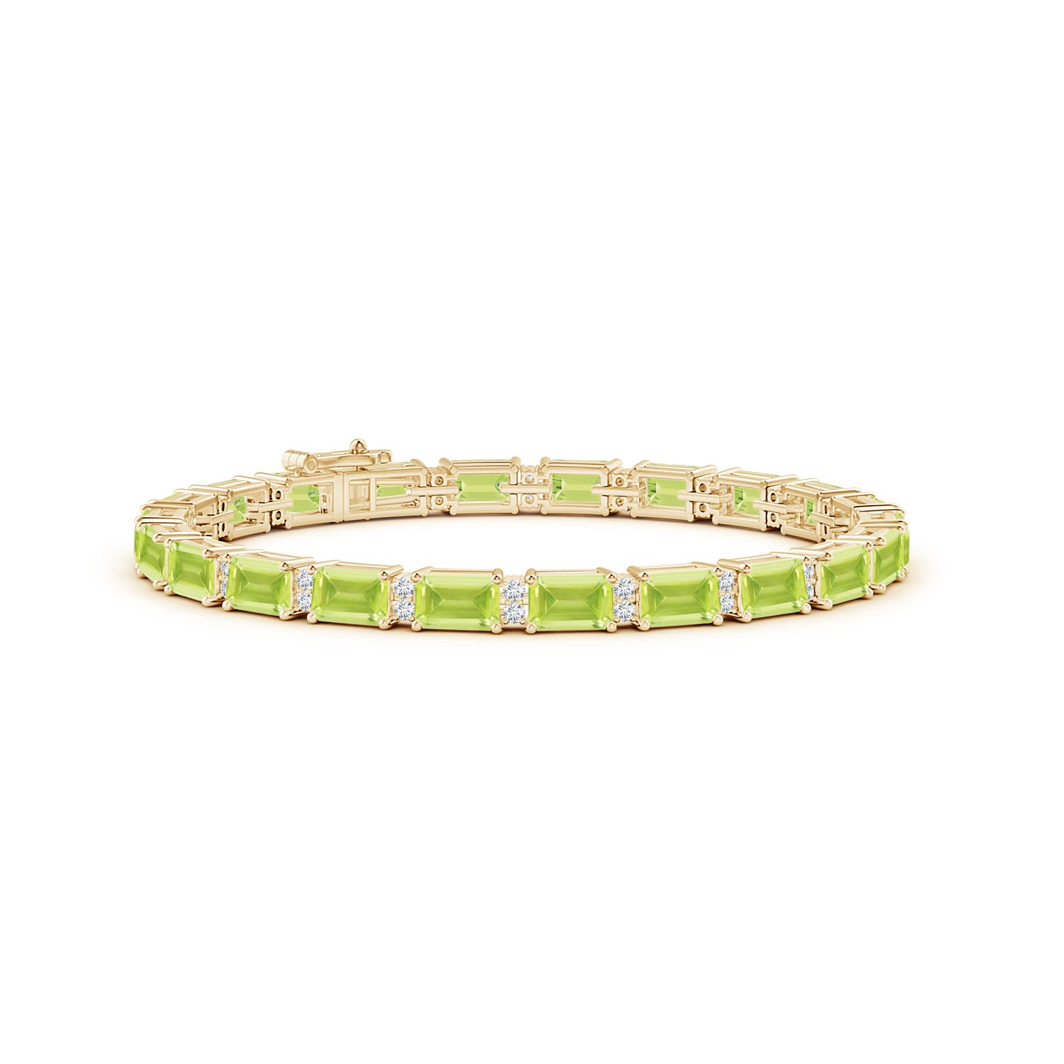 Image Representation of the Yellow Gold Peridot Bracelets