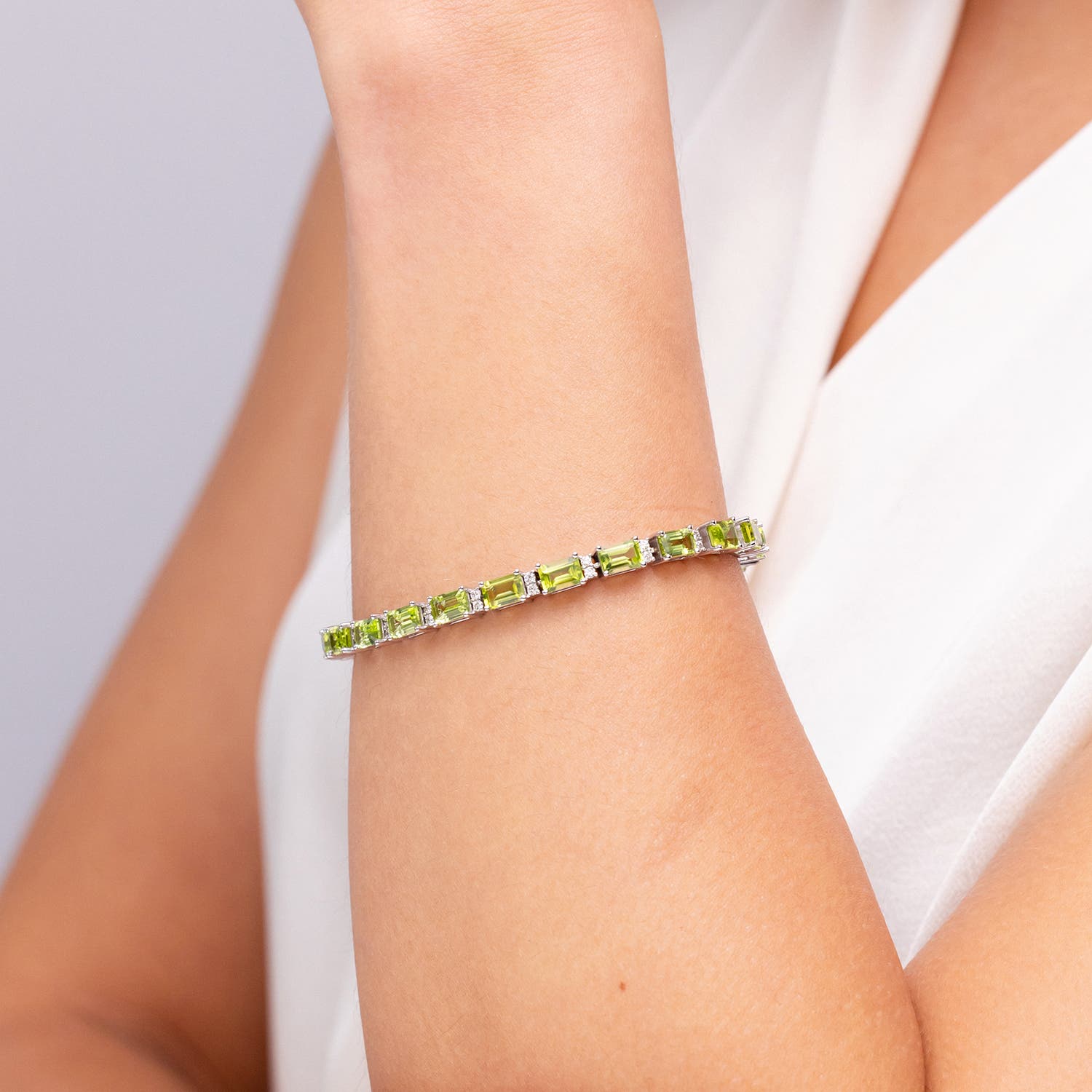 Emerald and hot sale peridot bracelet