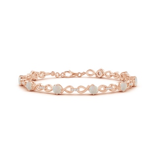 4mm AA Opal and Diamond Infinity Link Bracelet in Rose Gold