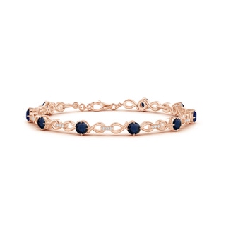 4mm A Sapphire and Diamond Infinity Link Bracelet in Rose Gold