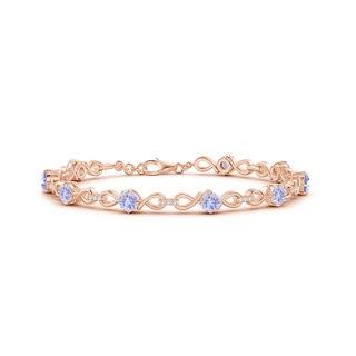 4mm A Tanzanite and Diamond Infinity Link Bracelet in Rose Gold