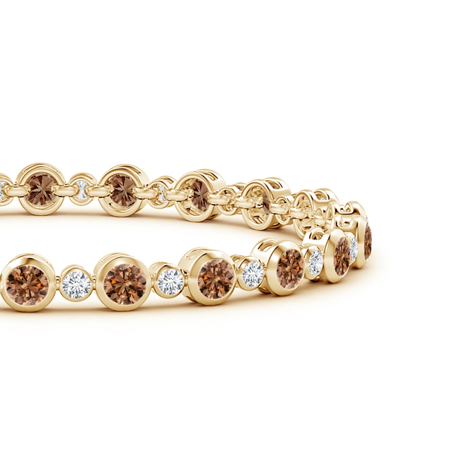 3.5mm AAAA Bezel-Set Alternating Coffee & White Diamond Tennis Bracelet in Yellow Gold side 199