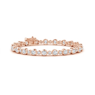 3.5mm GVS2 Bezel-Set Alternating Size Diamond Tennis Bracelet in 9K Rose Gold