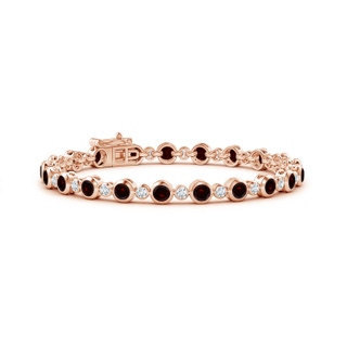 3.5mm A Bezel-Set Garnet and Diamond Tennis Bracelet in Rose Gold