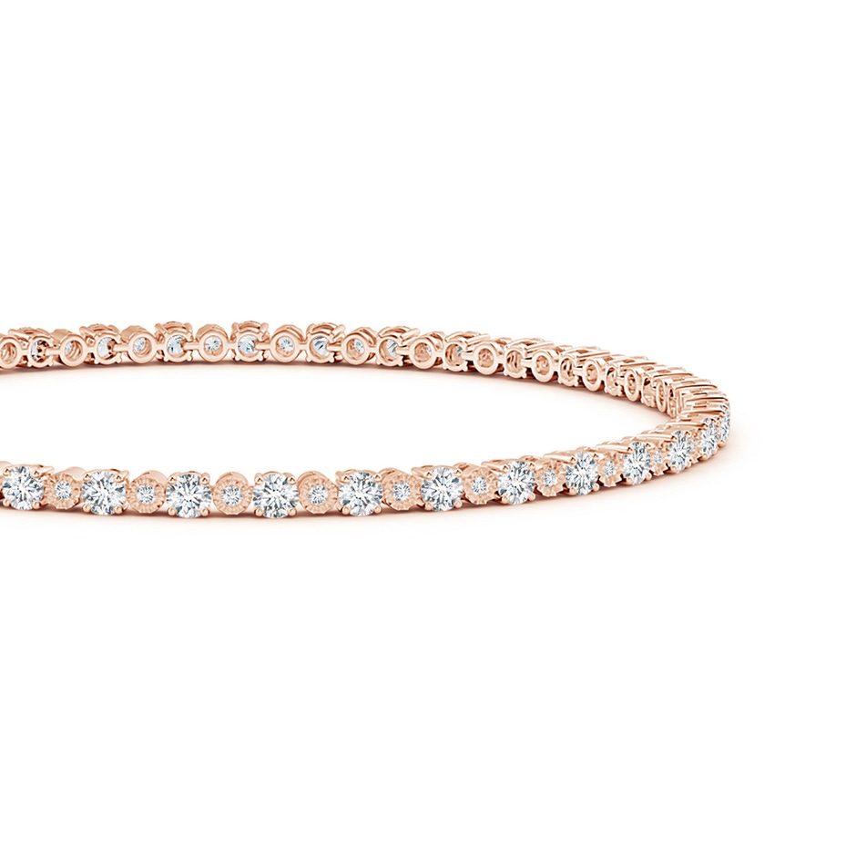 2.5mm GVS2 Alternating Size Diamond Tennis Bracelet in Rose Gold side 199