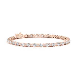 3mm GVS2 Alternating Size Diamond Tennis Bracelet in 9K Rose Gold