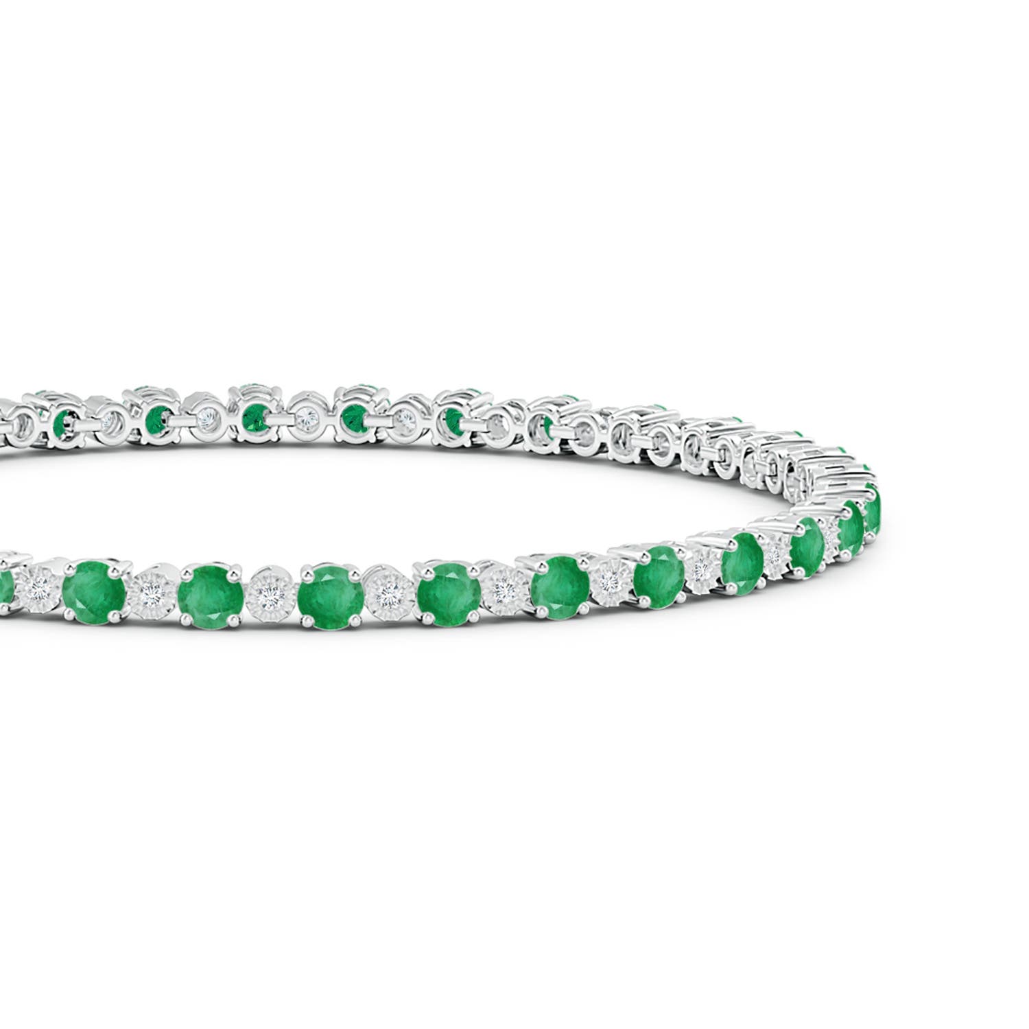 A - Emerald / 5.74 CT / 14 KT White Gold