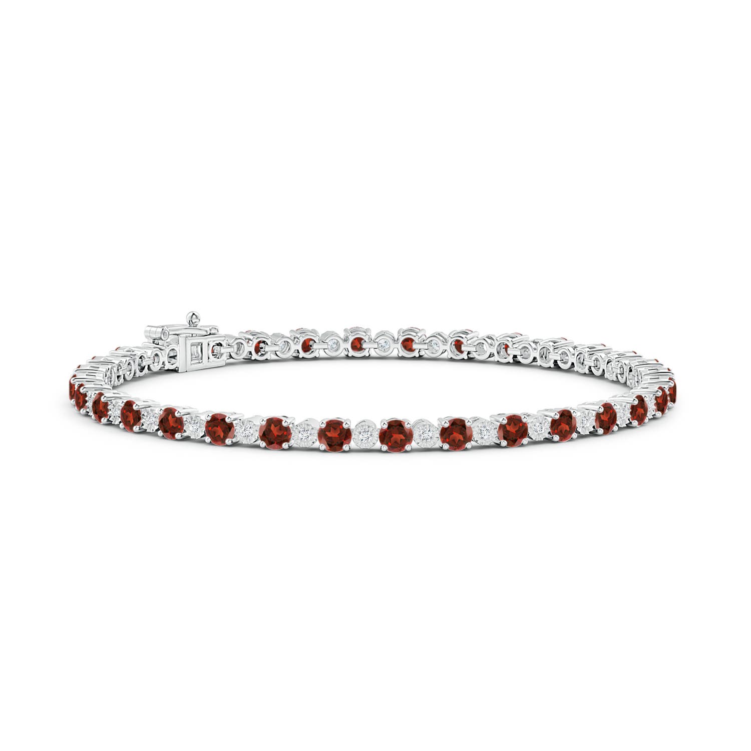 AAAA - Garnet / 7.14 CT / 14 KT White Gold