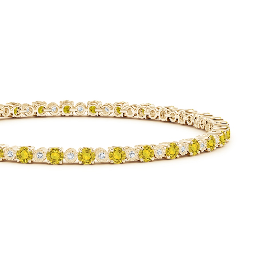 3mm AAAA Yellow Sapphire and Illusion Diamond Tennis Bracelet in Yellow Gold side-1