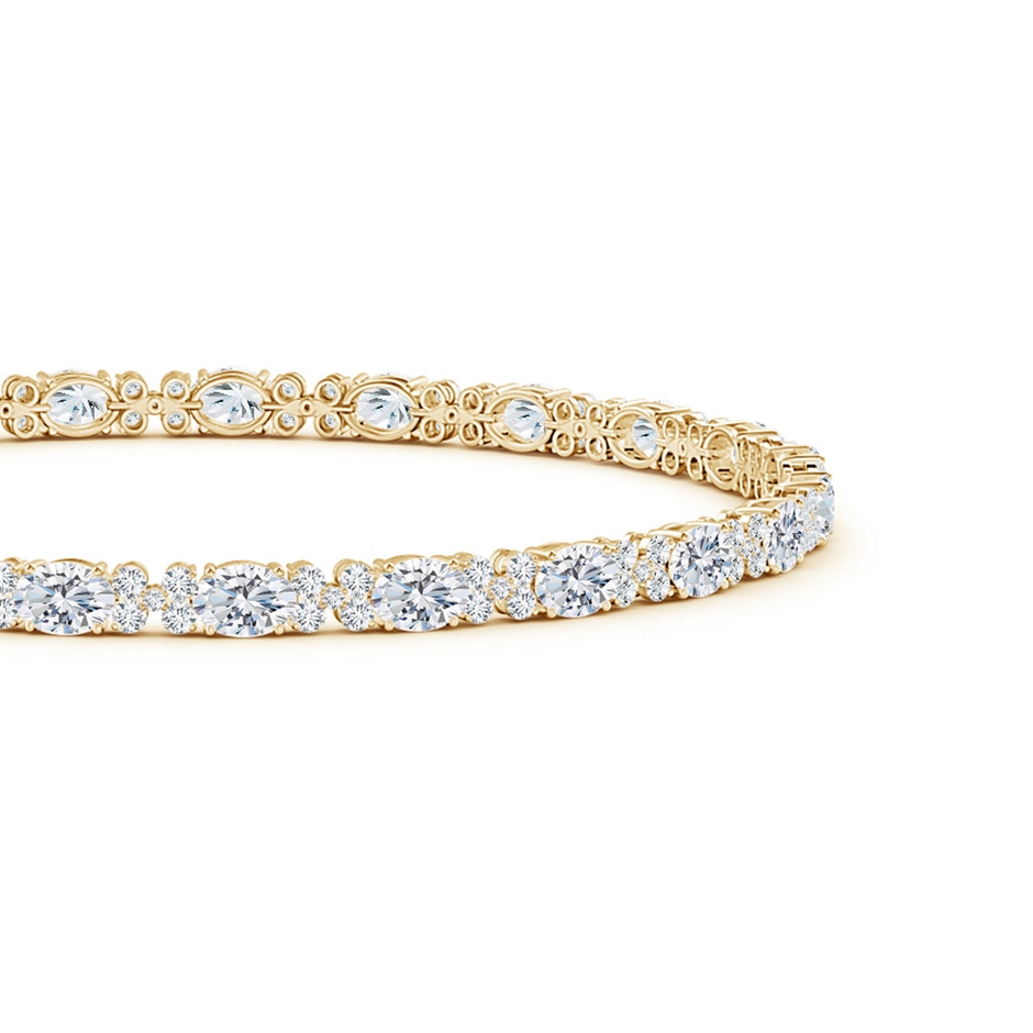 4x3mm GVS2 Alternating Oval & Round Diamond Clustre Tennis Bracelet in Yellow Gold side 199