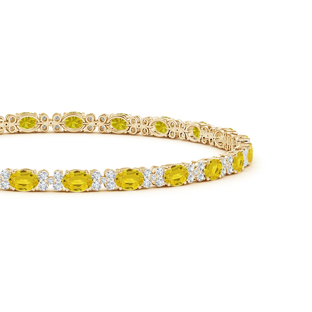 4x3mm AAA Oval Yellow Sapphire Tennis Bracelet with Diamonds in Yellow Gold - side_1