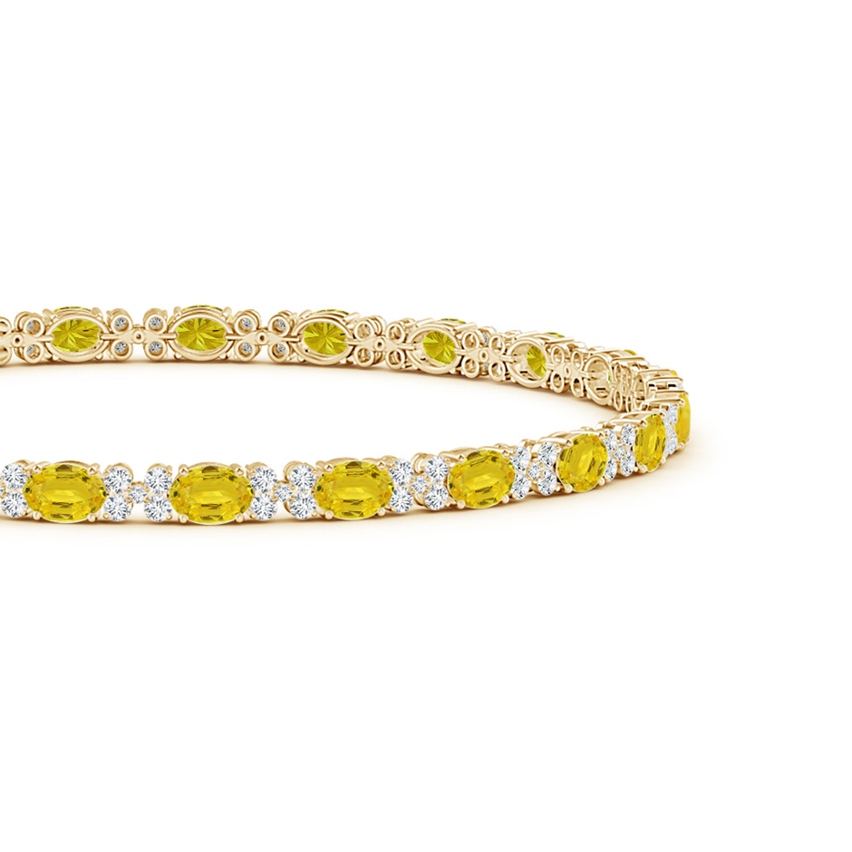 4x3mm AAA Oval Yellow Sapphire Tennis Bracelet with Diamonds in Yellow Gold side-1