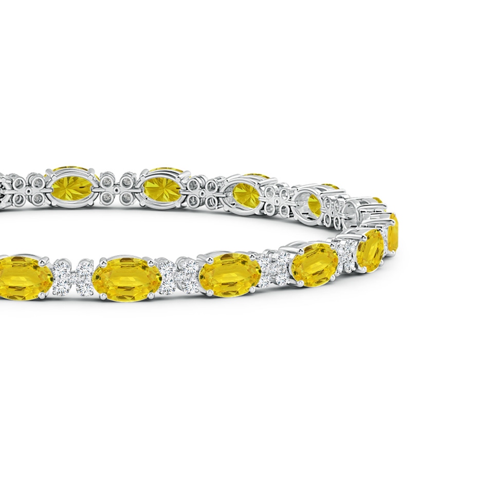 6x4mm AAA Oval Yellow Sapphire Tennis Bracelet with Diamonds in White Gold side-1