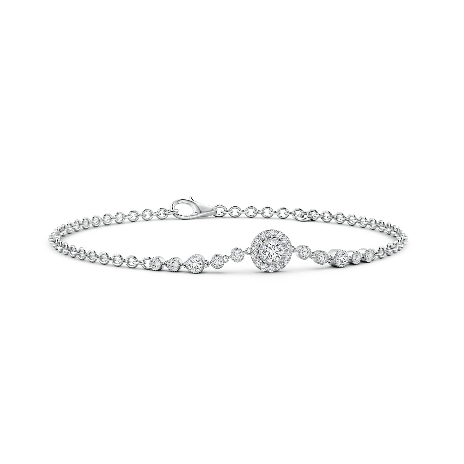 3.5mm HSI2 Vintage Style Bezel-Set Diamond Bracelet in 18K White Gold