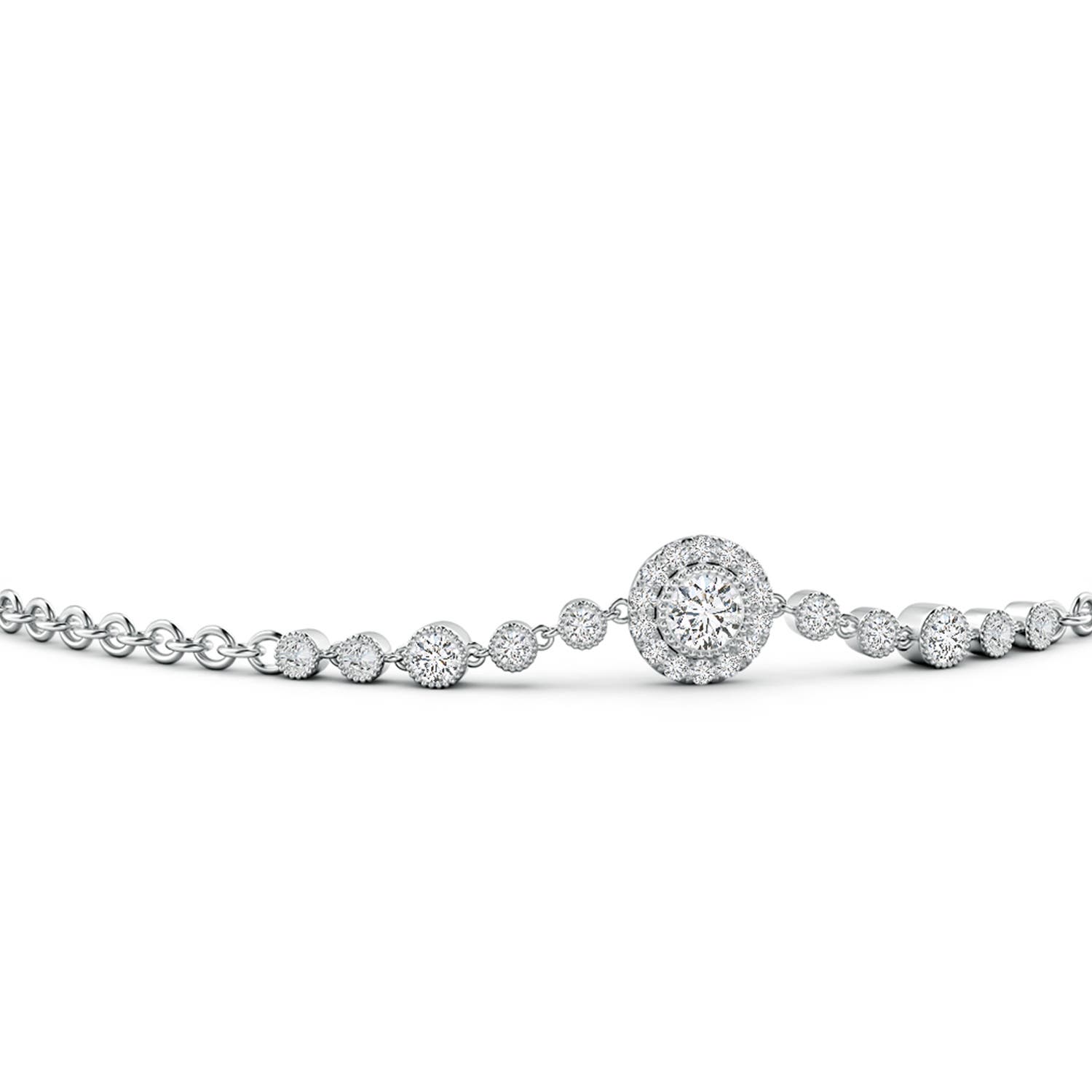 3.5mm HSI2 Vintage Style Bezel-Set Diamond Bracelet in 18K White Gold