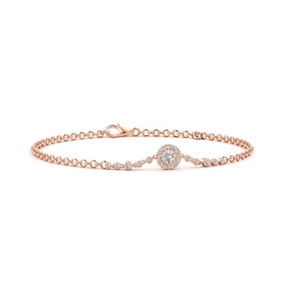 3mm IJI1I2 Vintage Style Bezel-Set Diamond Bracelet in Rose Gold