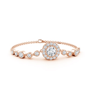 6.4mm GVS2 Vintage Style Bezel-Set Diamond Bracelet in 9K Rose Gold