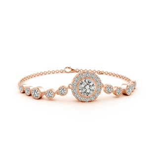 6.4mm KI3 Vintage Style Bezel-Set Diamond Bracelet in 9K Rose Gold