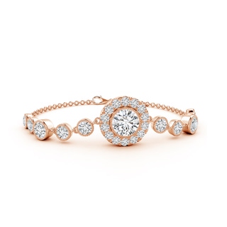 7.4mm HSI2 Vintage Style Bezel-Set Diamond Bracelet in Rose Gold