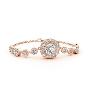 7.4mm IJI1I2 Vintage Style Bezel-Set Diamond Bracelet in 9K Rose Gold