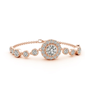 7.4mm KI3 Vintage Style Bezel-Set Diamond Bracelet in 10K Rose Gold