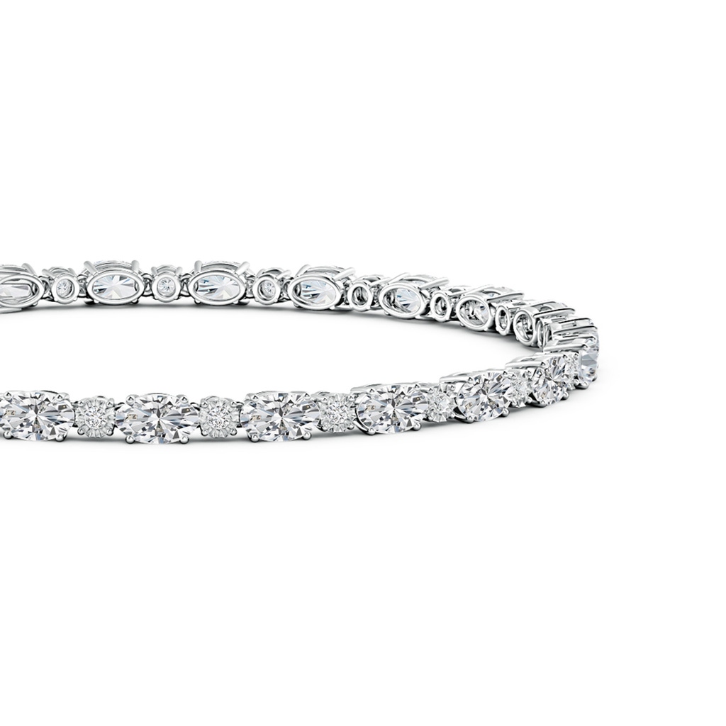 5x3mm HSI2 Alternating Oval & Round Diamond Tennis Bracelet in White Gold - side 199