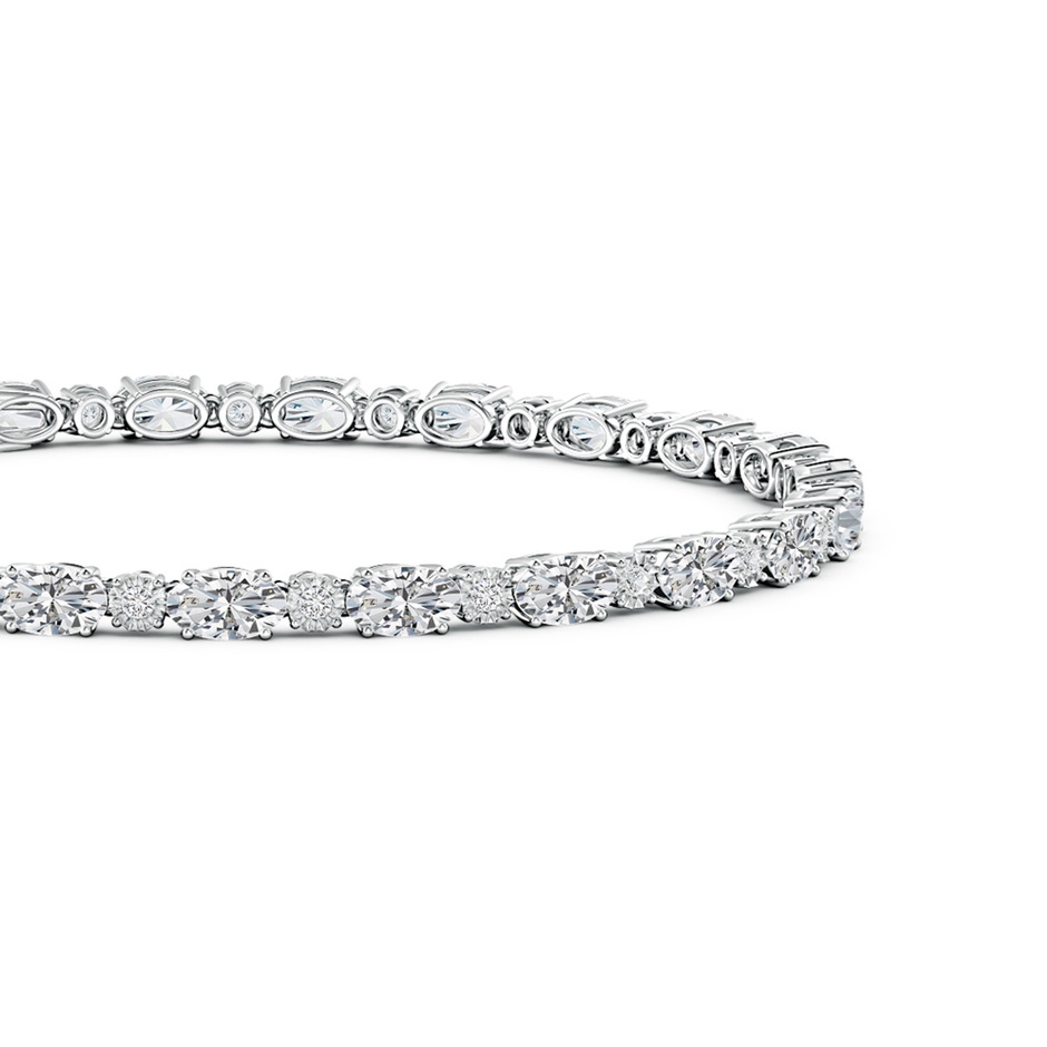 5x3mm HSI2 Alternating Oval & Round Diamond Tennis Bracelet in White Gold side 199