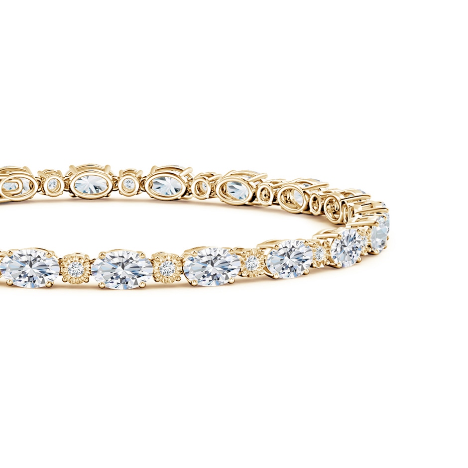 6x4mm GVS2 Alternating Oval & Round Diamond Tennis Bracelet in Yellow Gold side 199