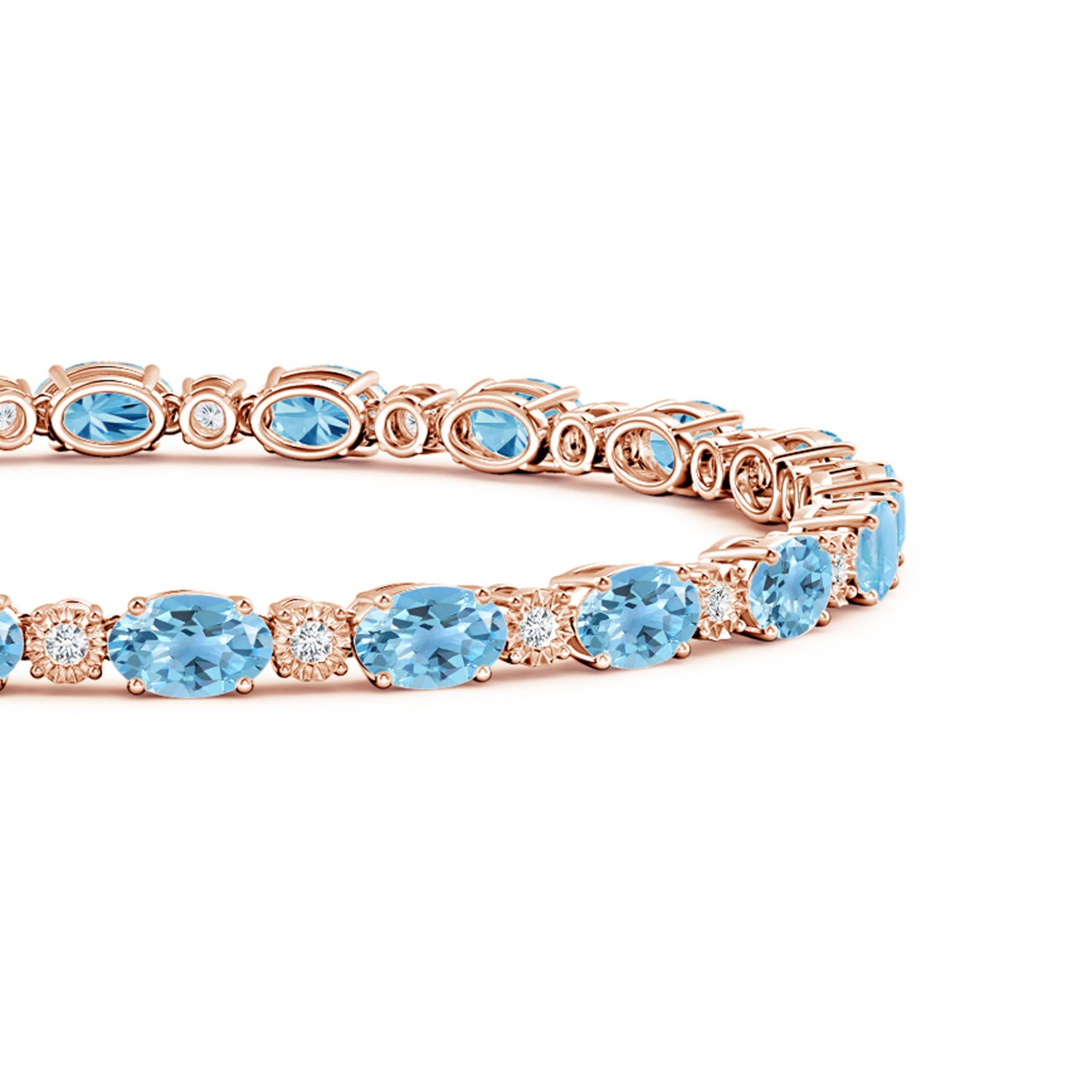 A - Swiss Blue Topaz / 6.53 CT / 14 KT Rose Gold