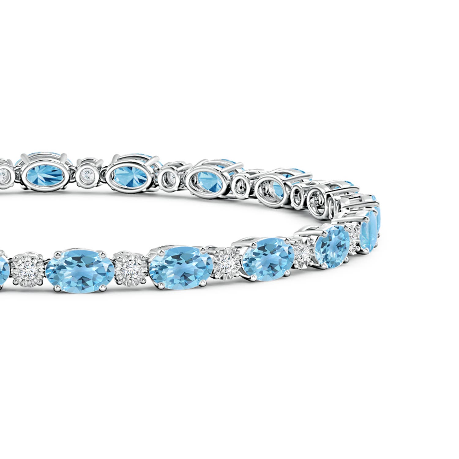 A - Swiss Blue Topaz / 11.08 CT / 14 KT White Gold