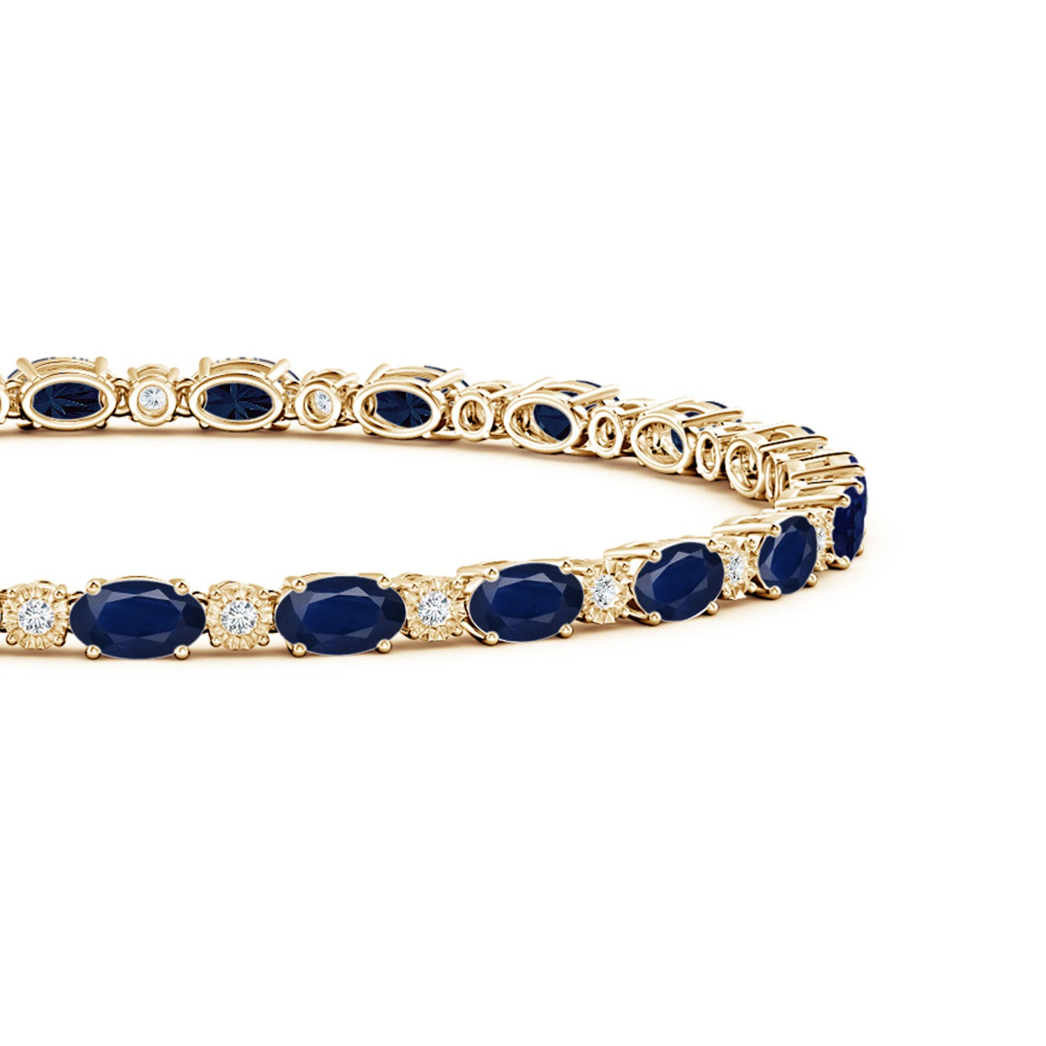 A - Blue Sapphire / 7.22 CT / 14 KT Yellow Gold