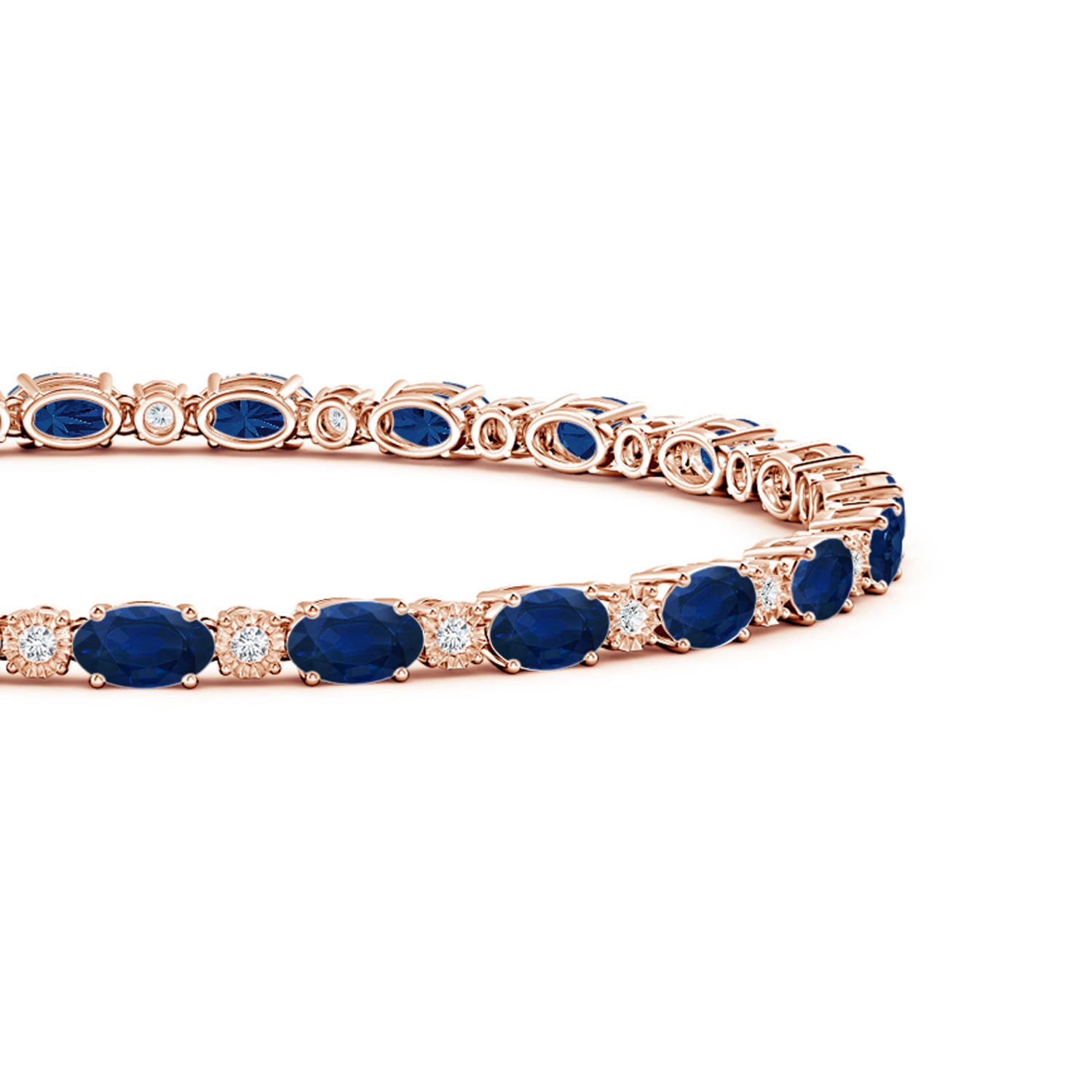 AA - Blue Sapphire / 7.22 CT / 14 KT Rose Gold