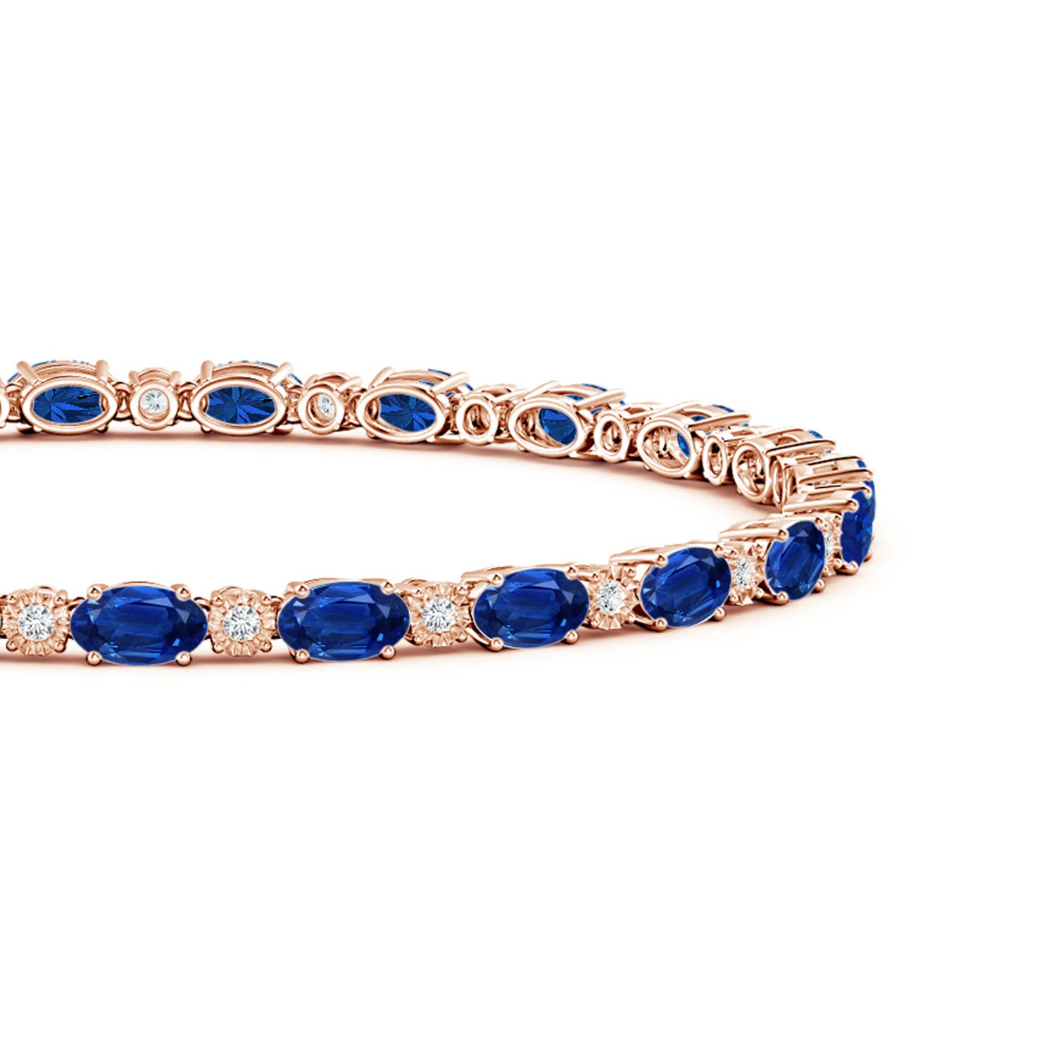 AAA - Blue Sapphire / 7.22 CT / 14 KT Rose Gold