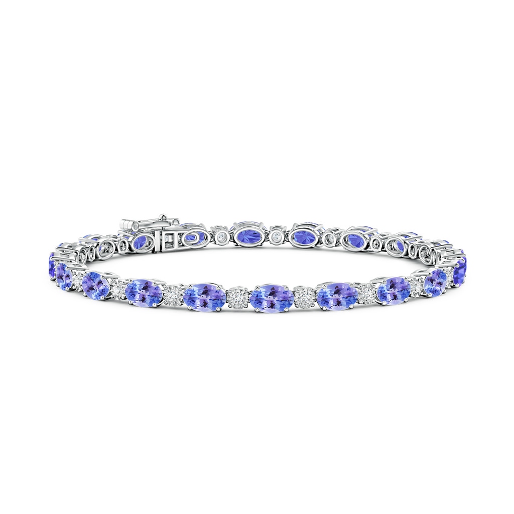 Oval Tanzanite Tennis Bracelet with Gypsy Diamonds | Angara