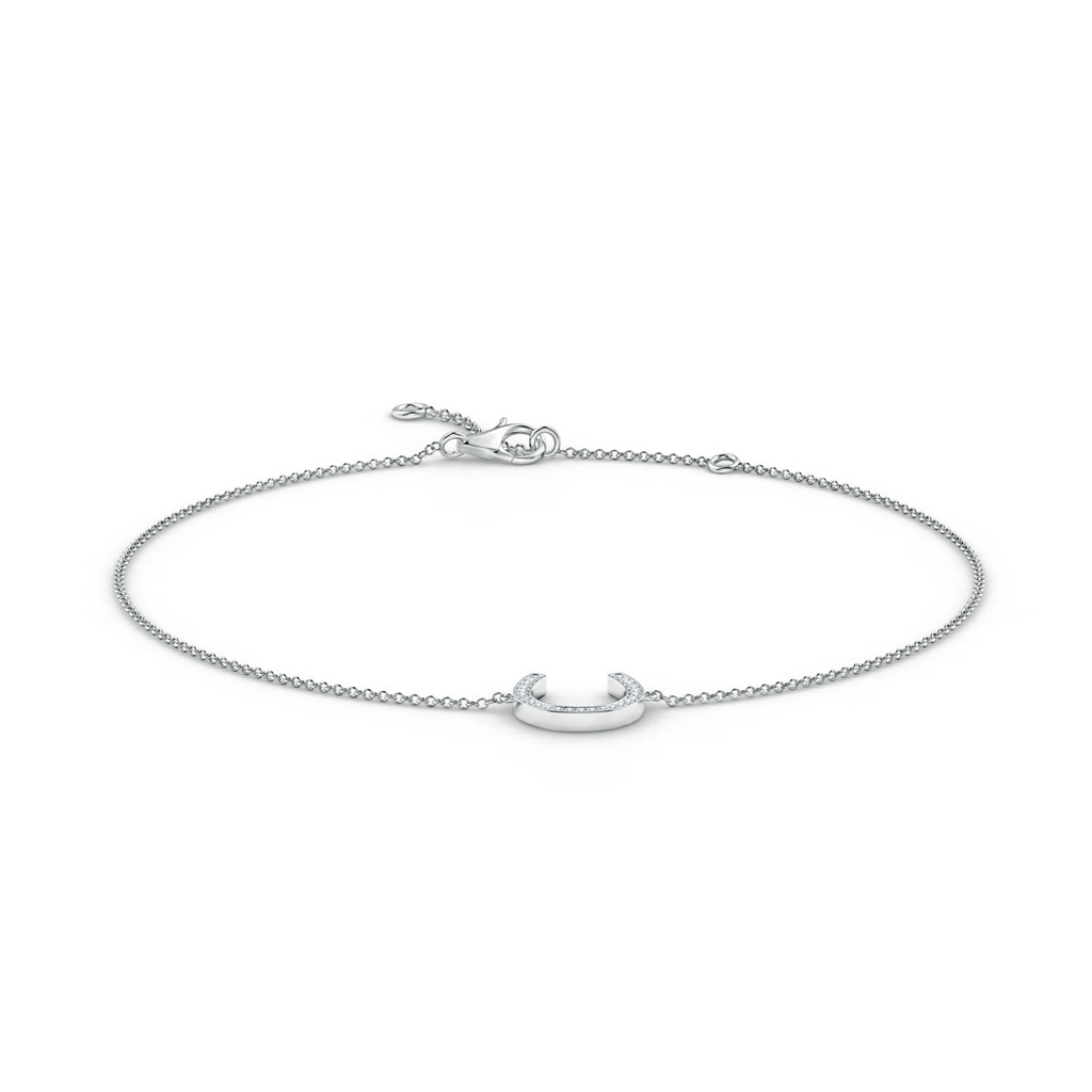 1mm GVS2 Pave-Set Diamond Adjustable Horseshoe Anklet in White Gold