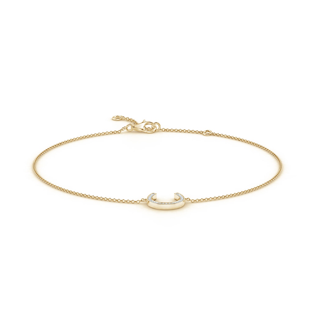 1mm GVS2 Pave-Set Diamond Adjustable Horseshoe Anklet in Yellow Gold
