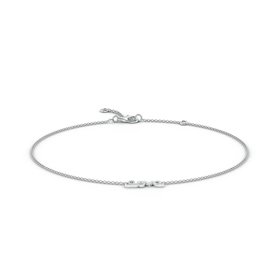 100 Lobster Claw Cursive 'Love' Adjustable Anklet in White Gold 