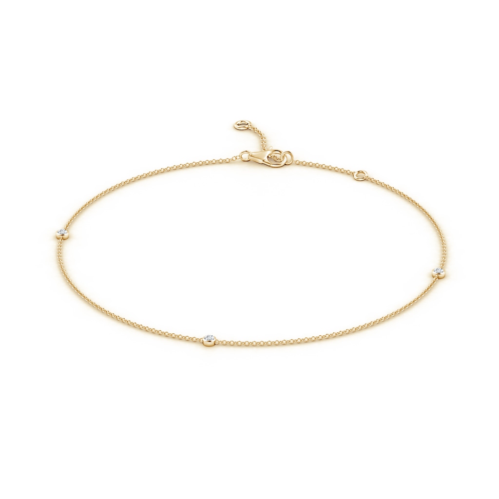 2mm GVS2 Bezel-Set Diamond Station Adjustable Ankle Bracelet in Yellow Gold - side 199