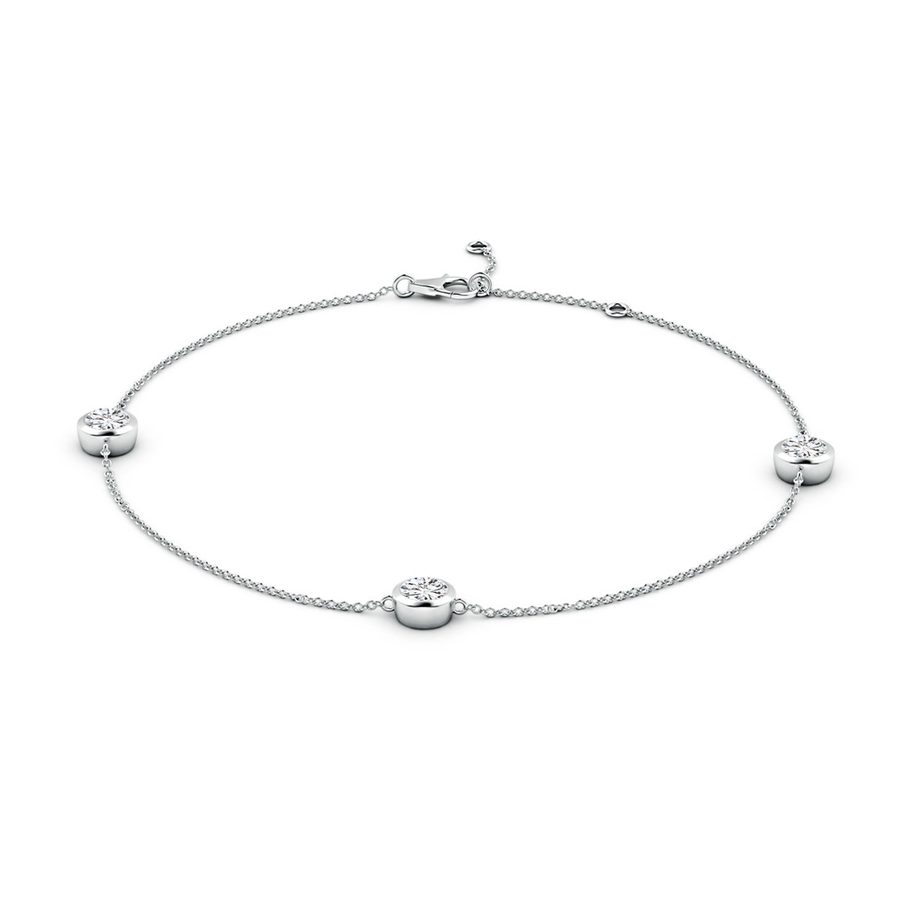 5.1mm HSI2 Bezel-Set Diamond Station Adjustable Ankle Bracelet in 18K White Gold - side 199
