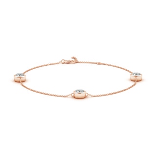 5.9mm KI3 Bezel-Set Diamond Station Adjustable Ankle Bracelet in Rose Gold