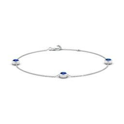 White Gold White Gold Lab Grown Blue Sapphire Bracelets