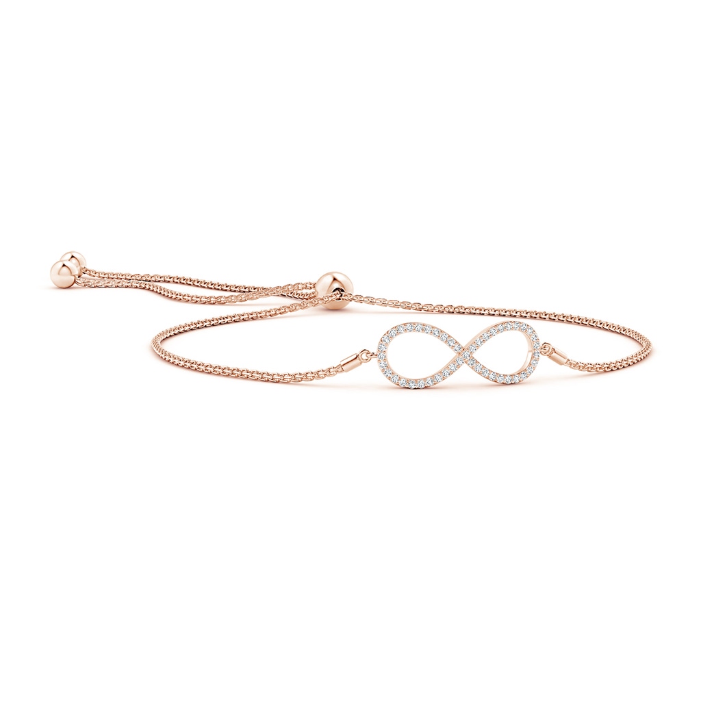 1.2mm GVS2 Prong-Set Diamond Infinity Bolo Bracelet in Rose Gold