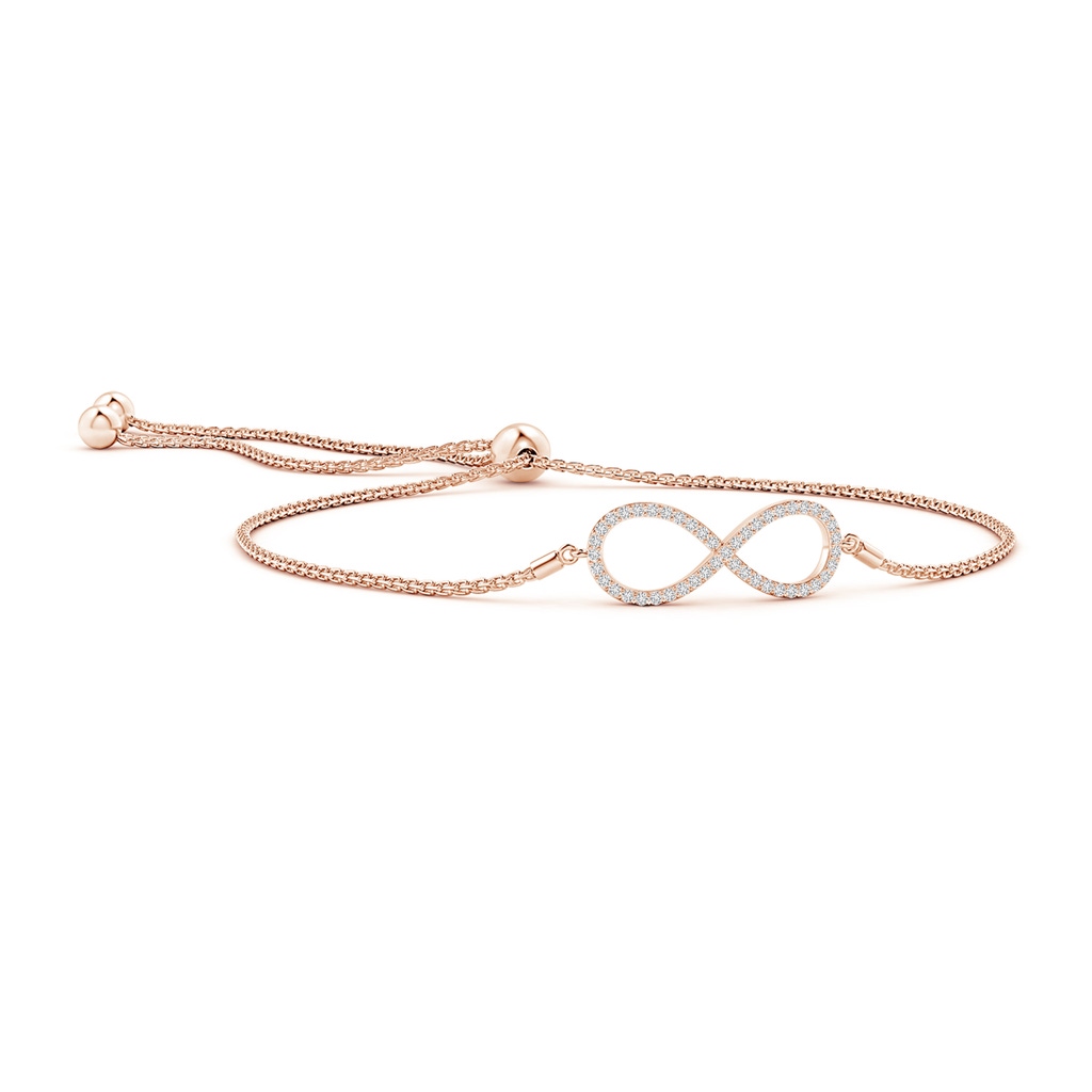 1.2mm HSI2 Prong-Set Diamond Infinity Bolo Bracelet in Rose Gold 