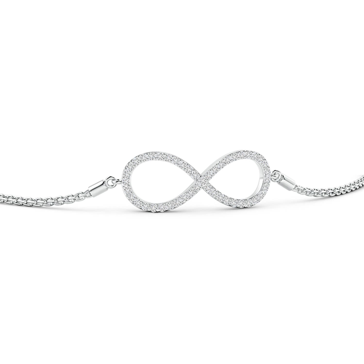 1.2mm HSI2 Prong-Set Diamond Infinity Bolo Bracelet in White Gold