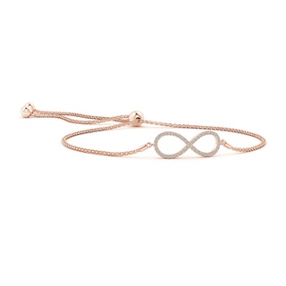 1.2mm KI3 Prong-Set Diamond Infinity Bolo Bracelet in Rose Gold