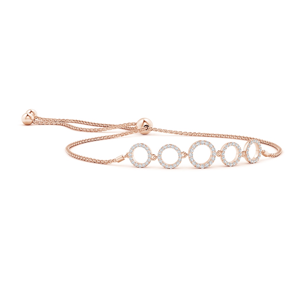 1.15mm GVS2 Diamond Open Circle Link Bolo Bracelet in Rose Gold