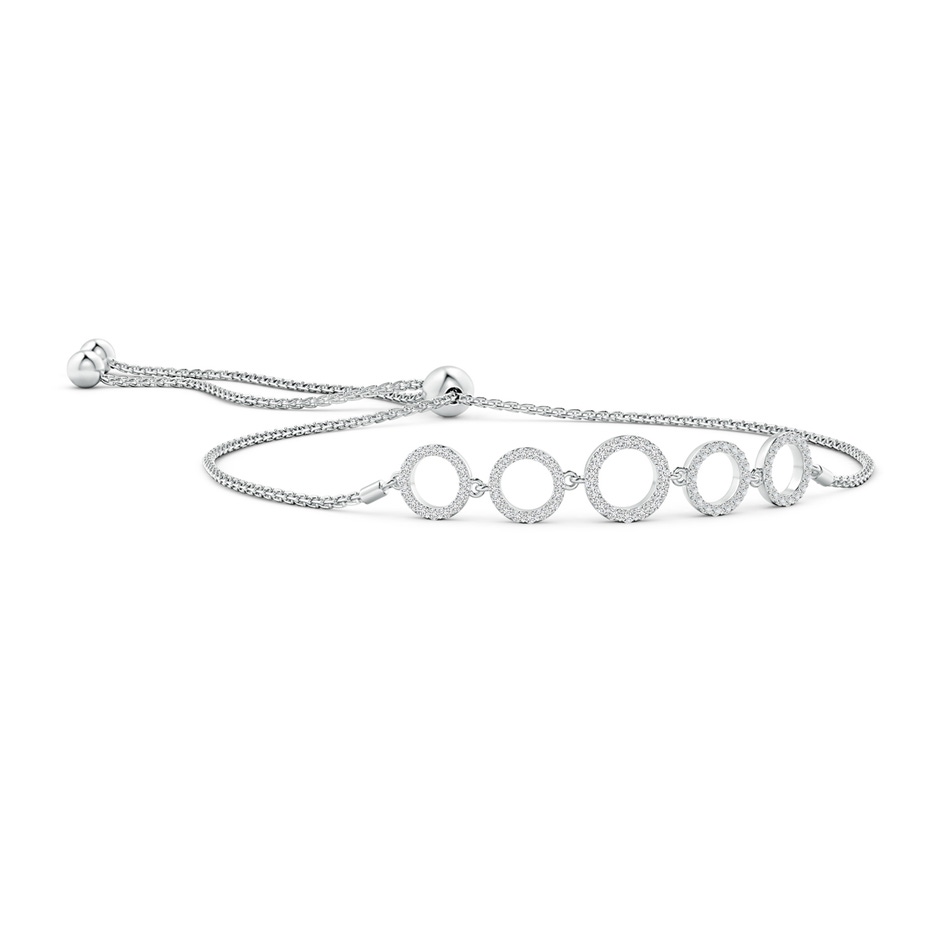 1.15mm HSI2 Diamond Open Circle Link Bolo Bracelet in White Gold 